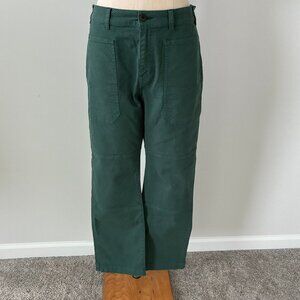 Madewell The 90s Straight Utility Pant in Green Garment-Dyed Canvas